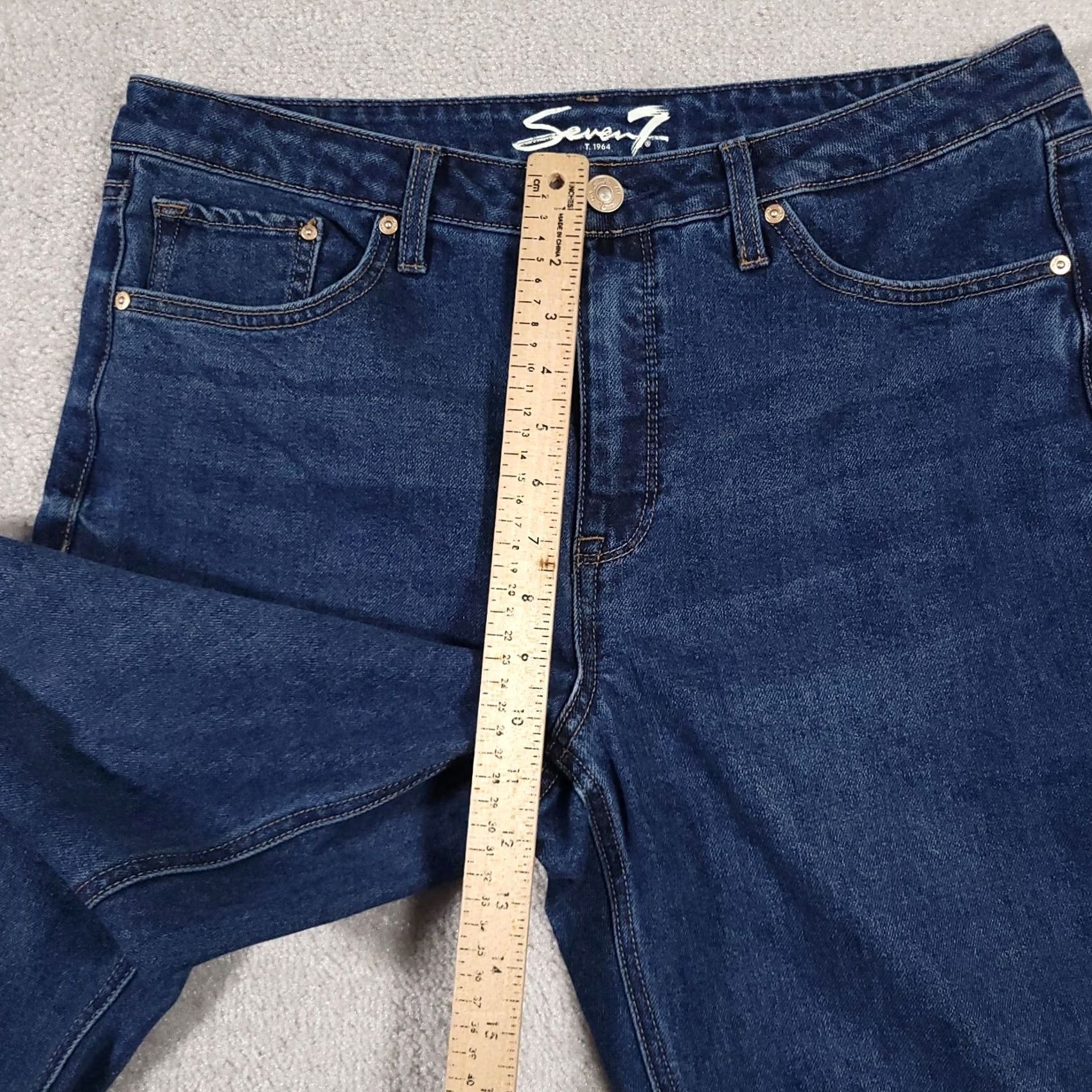 7 For All Mankind VINTAGE Seven 7 Jeans Women's 12 Denim Slim Straight Jean Stretch Mid-Rise Size 34" / US 12 / IT 48 - 6 Thumbnail