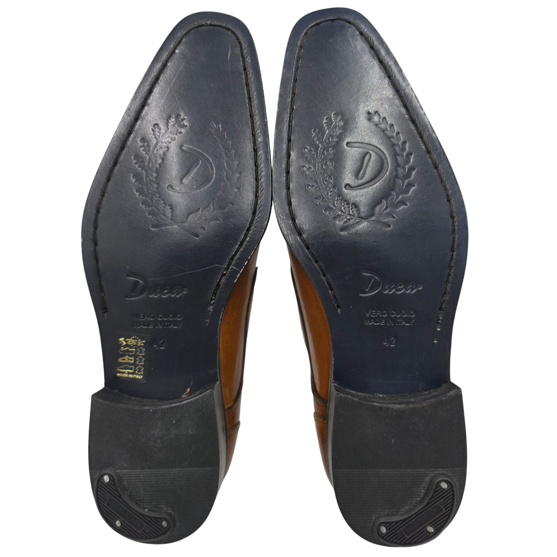 Other NEW Duca Italy Mens size 9 Burnished Brown Leather Plain-toe Size US 9 / EU 42 - 3 Thumbnail
