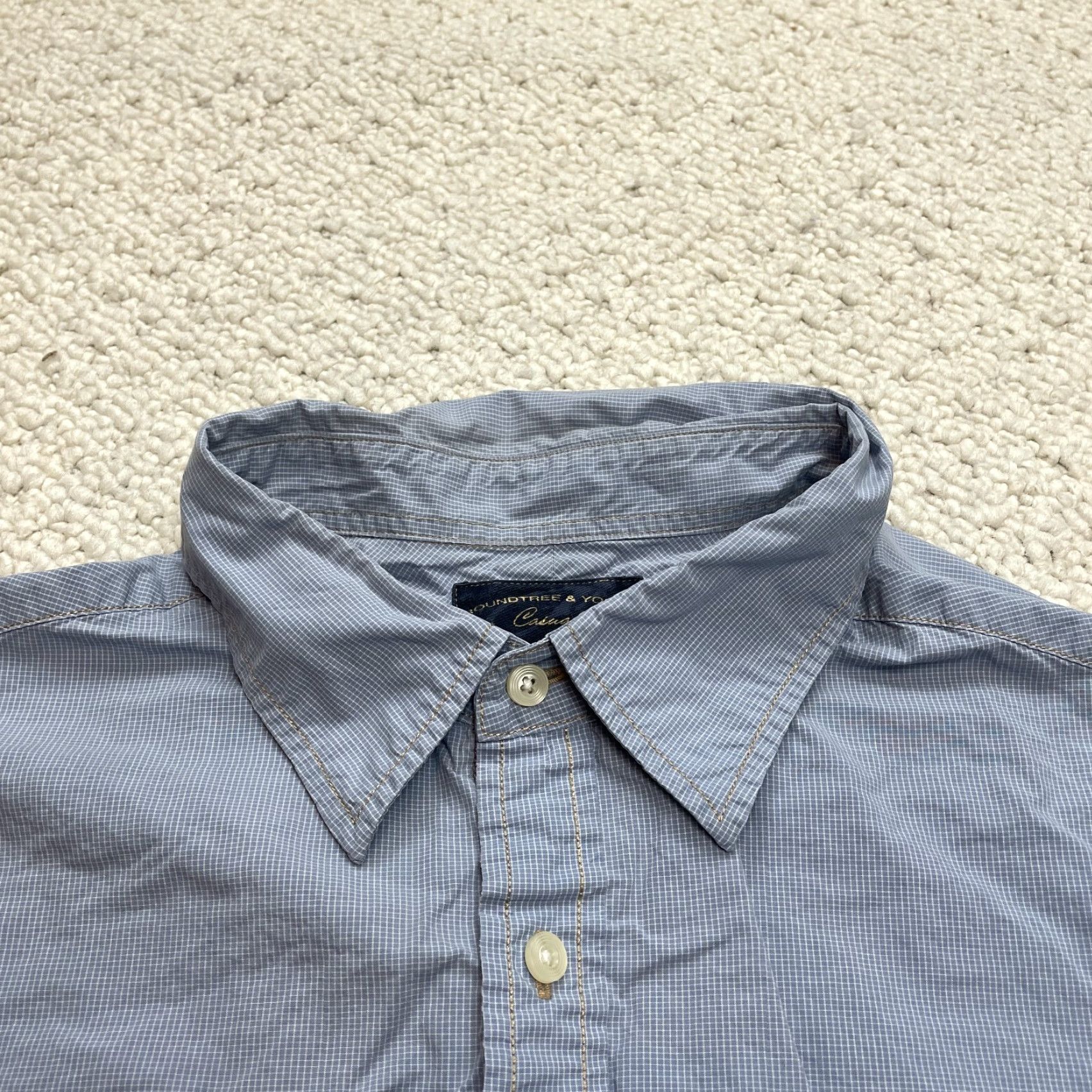 Roundtree & Yorke VINTAGE Roundtree & Yorke Casuals Shirt Mens Big 2X Blue Button Up Long Sleeve Collared Size US XXL / EU 58 / 5 - 2 Thumbnail