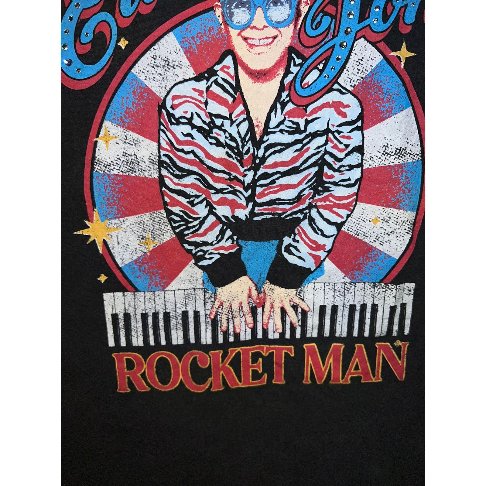 Band Tees Womens Elton John Rocket Man Shirt Graphic Music Tee Top 2XL Size XXL / US 16-18 / IT 52-54 - 5 Thumbnail