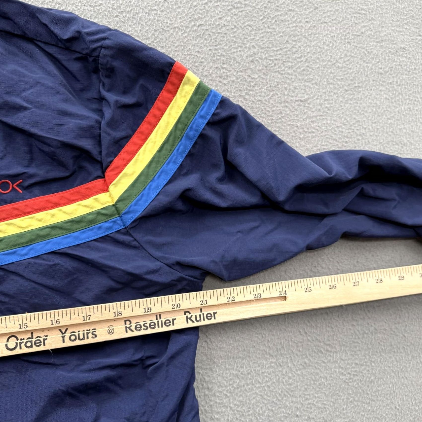 Outerknown VINTAGE Outerknown Jacket Mens Large Blue Hooded Windbreaker Rainbow Stripe Nylon Shell Size US L / EU 52-54 / 3 - 5 Thumbnail