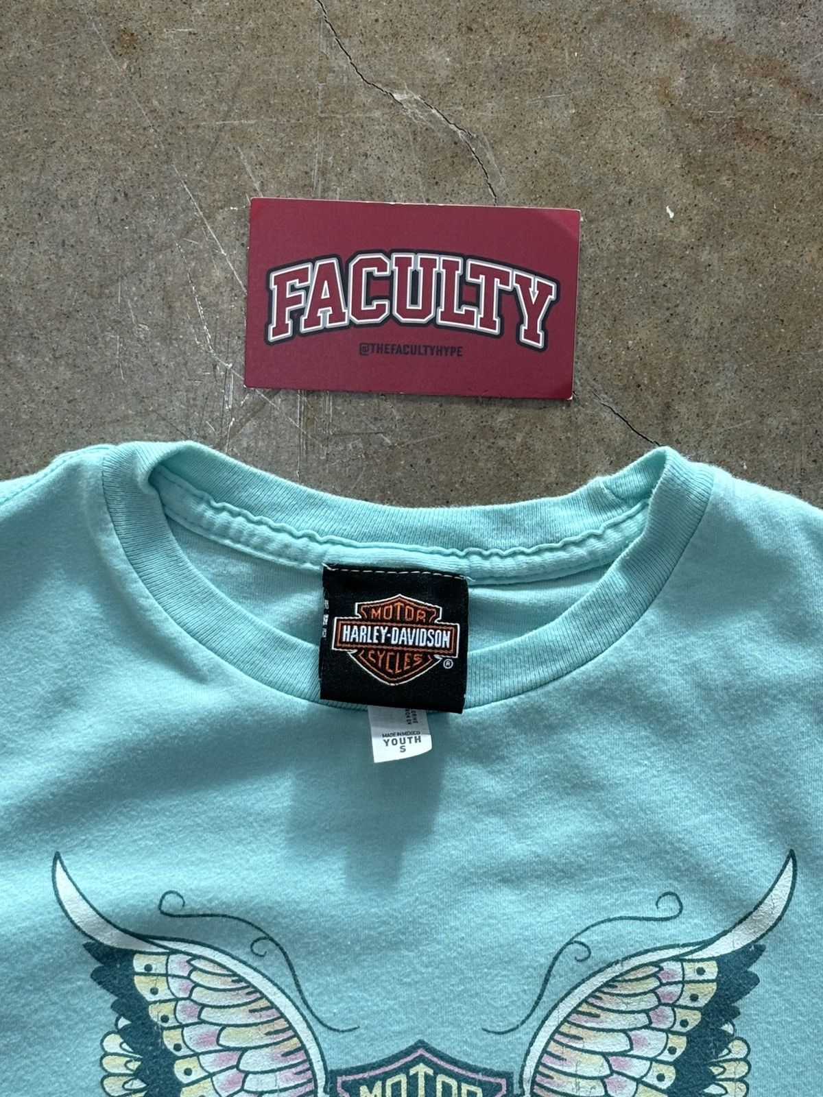 Harley Davidson × Vintage Harley Davidson Butterfly Wing New Hampshire Tee Youth Small Size US XXS / EU 40 - 3 Thumbnail