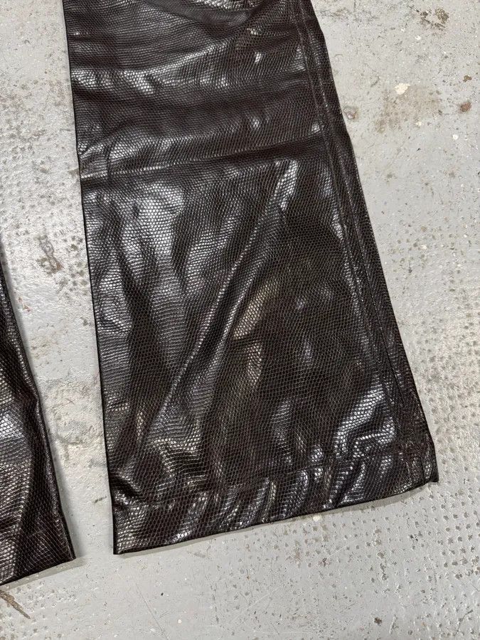 Designer × Moschino × Vintage 2000s Moschino Brown Snake Effect Pants Size US 28 / EU 44 - 9 Thumbnail