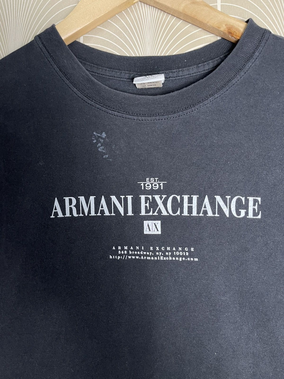 Armani Exchange × Vintage VINTAGE 90s ARMANI EXCHANGE CENTER LOGO TSHIRT SINGLE STITCH Size US L / EU 52-54 / 3 - 6 Thumbnail