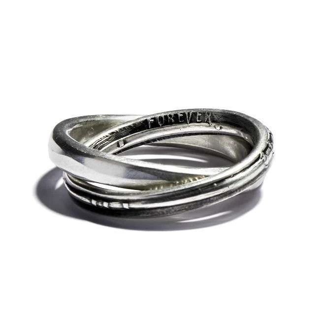 Werkstatt Munchen Werkstatt Munchen M1414 E.L. Cross Double Ring Engraved Size ONE SIZE - 2 Thumbnail
