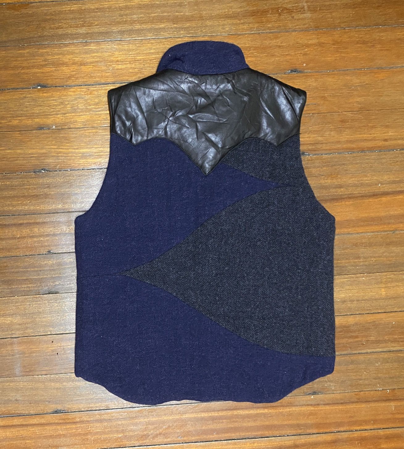 Japanese Brand × Vintage Rare Design Vintage Splotch Of Ink Wool Puffer Vests 2000s Size US L / EU 52-54 / 3 - 3 Thumbnail