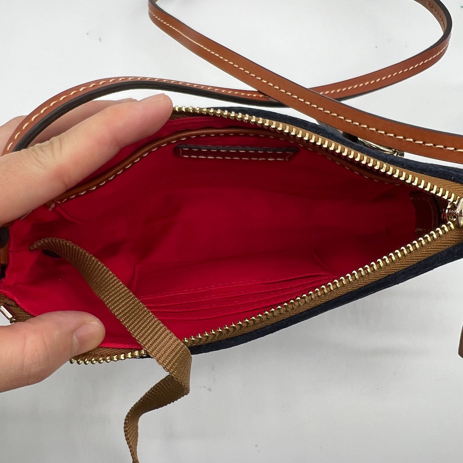 Dooney & Bourke Dooney & Bourke Suede Slim Crossbody Bags Navy Size ONE SIZE - 7 Thumbnail
