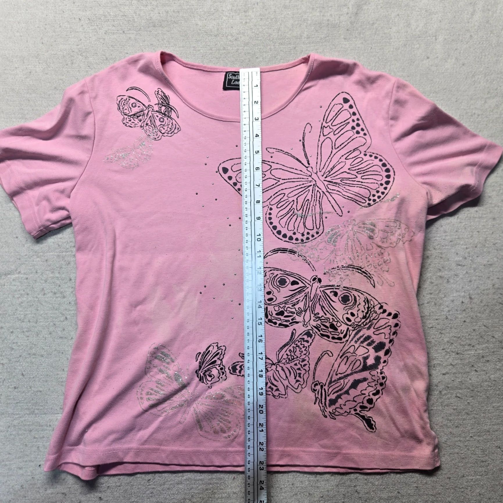 Pinko VINTAGE Southern Lady Pink Pullover Blouse Shirt Butterfly Embroidery Women's XL Size XL / US 12-14 / IT 48-50 - 5 Thumbnail