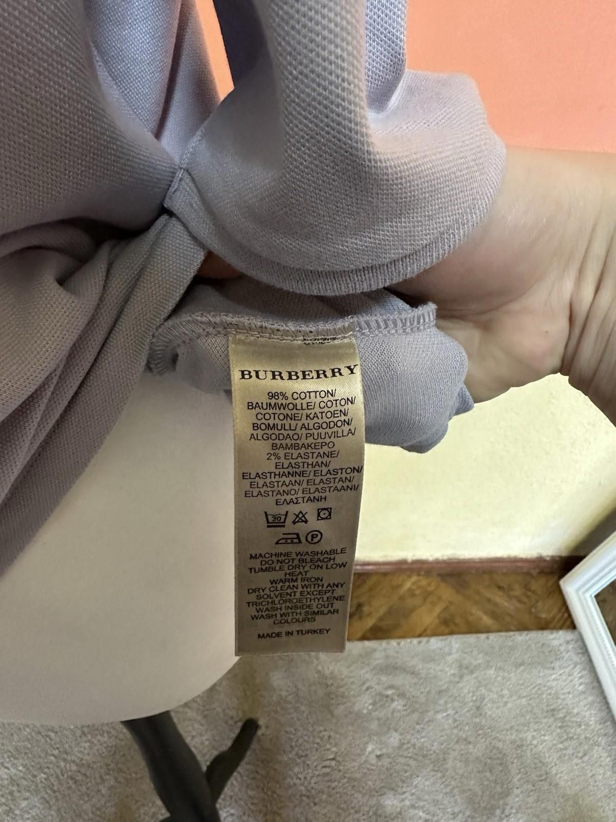 Burberry Burberry Brit Lilac Cotton Pique V-Neck Polo T-Shirt XL Size XL / US 12-14 / IT 48-50 - 8 Thumbnail