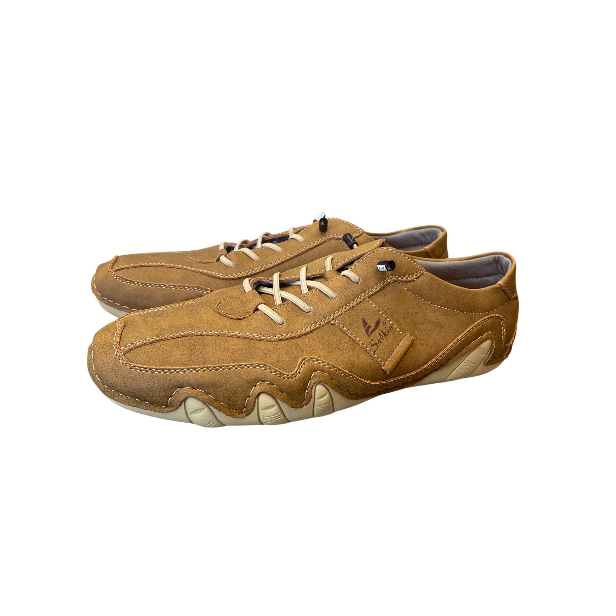 Other Salkin USA Mens Brown Faux Leather Casual Shoes Size 44/10 S Size US 10 / EU 43 - 12 Thumbnail
