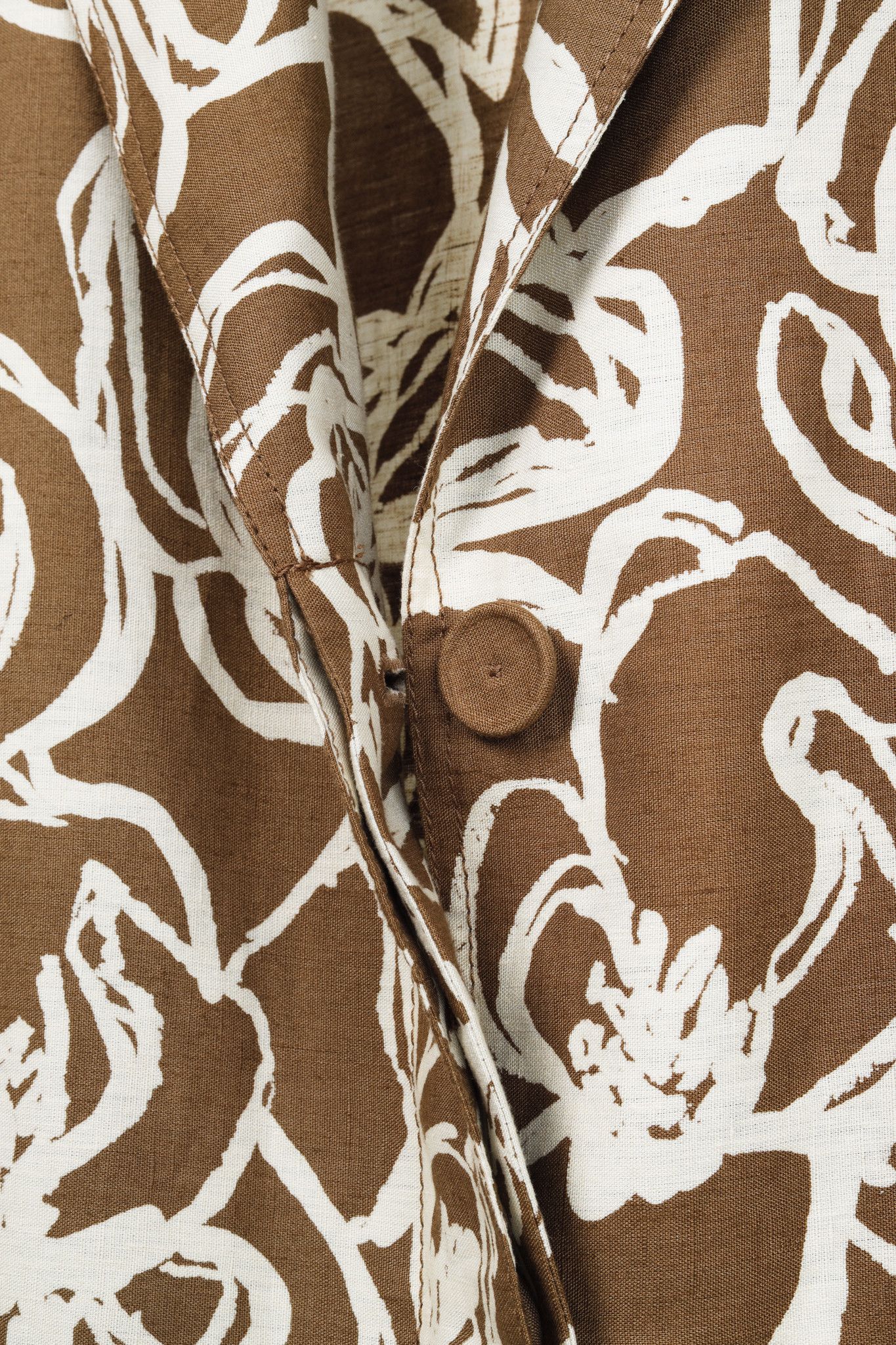 Annette Gortz Annette Gortz Abstract Floral Linen Duster Coat Size L / US 10 / IT 46 - 8 Thumbnail