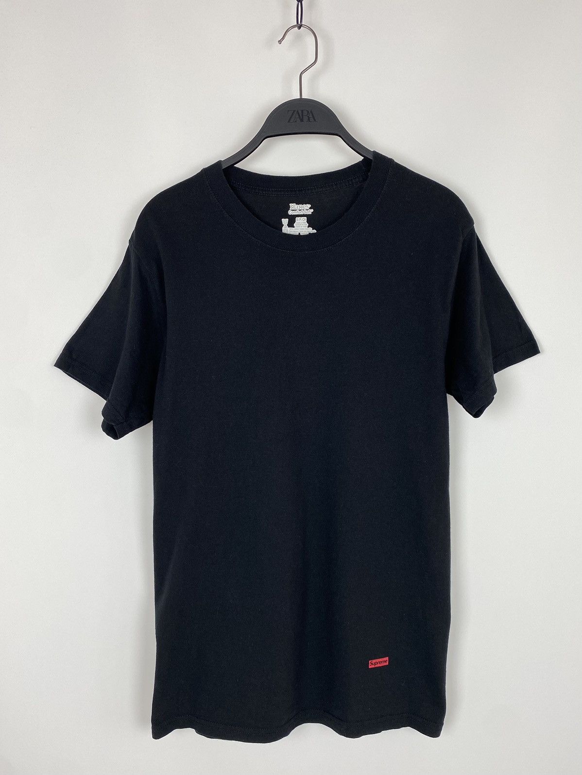 Hanes × Supreme Supreme Hanes Blank Black Basic Tee Size US S / EU 44-46 / 1 - 1 Thumbnail