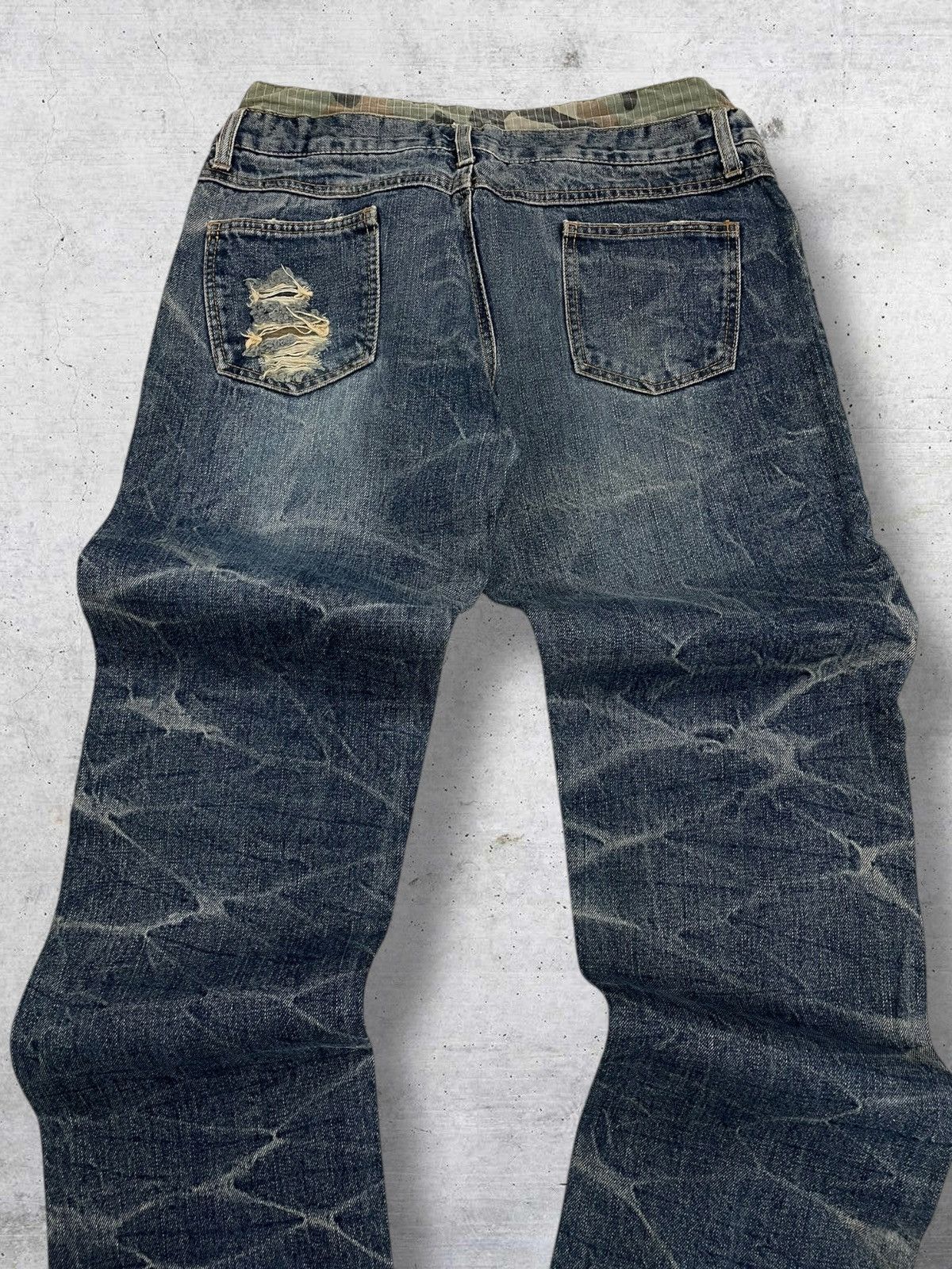 Japanese Brand VINTAGE ATTACHTMENT 90S JAPAN DOUBLE WAIST ARMY RIPPED DENIM Size US 30 / EU 46 - 11 Thumbnail