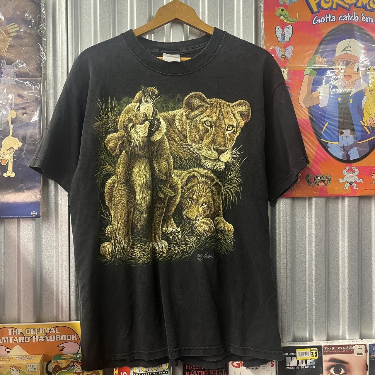 Gildan VTG 90's Nature Lion Cub Animal Large Print Graphic Shirt XL Size US XL / EU 56 / 4 - 2 Thumbnail