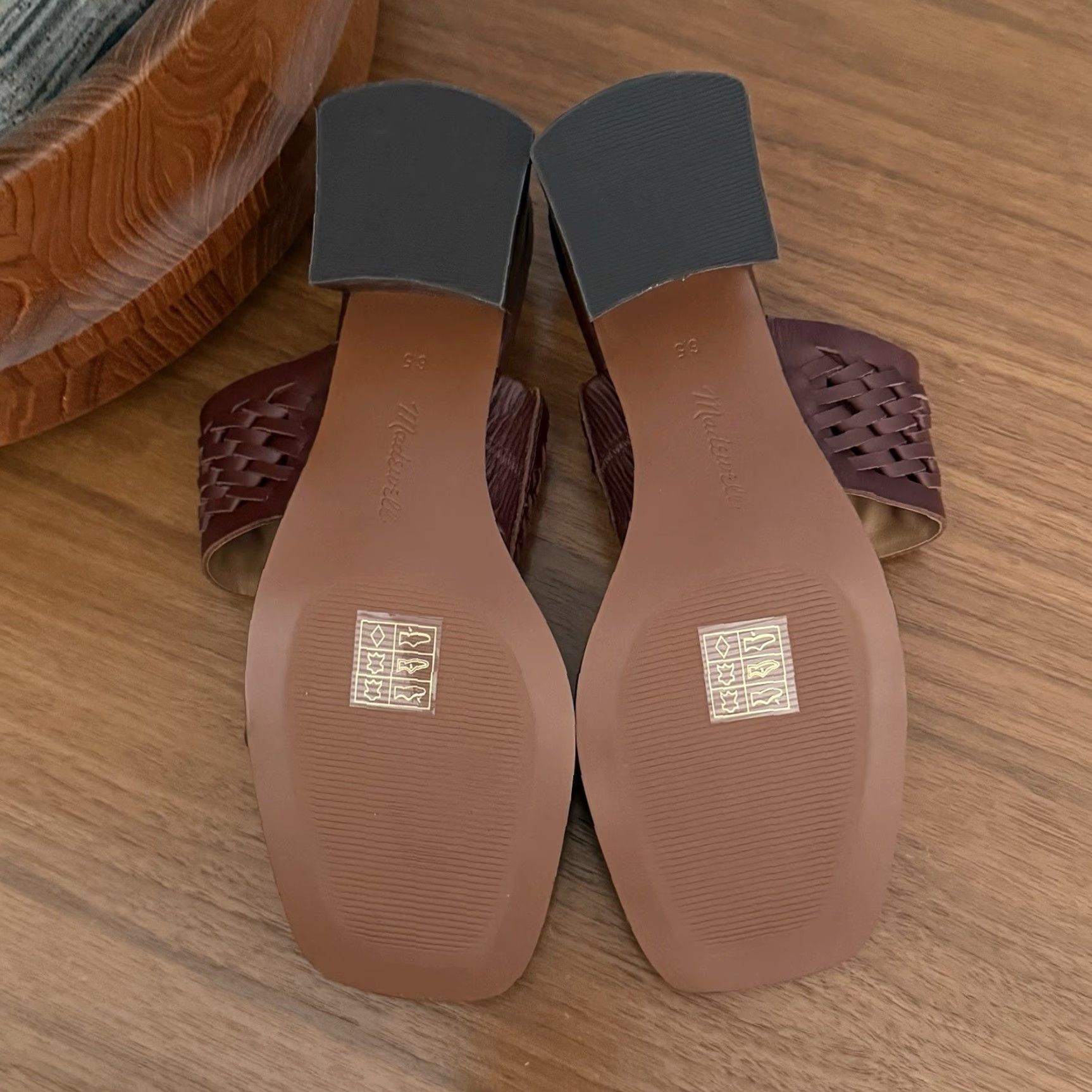 Madewell Madewell Roni Keira Woven Block Heel Sandal In Apple Butter Size 6.5 Womens Heels Apple Butter Block Heel Leather Upper M Width Shoes Size US 7 / IT 37 - 6 Thumbnail