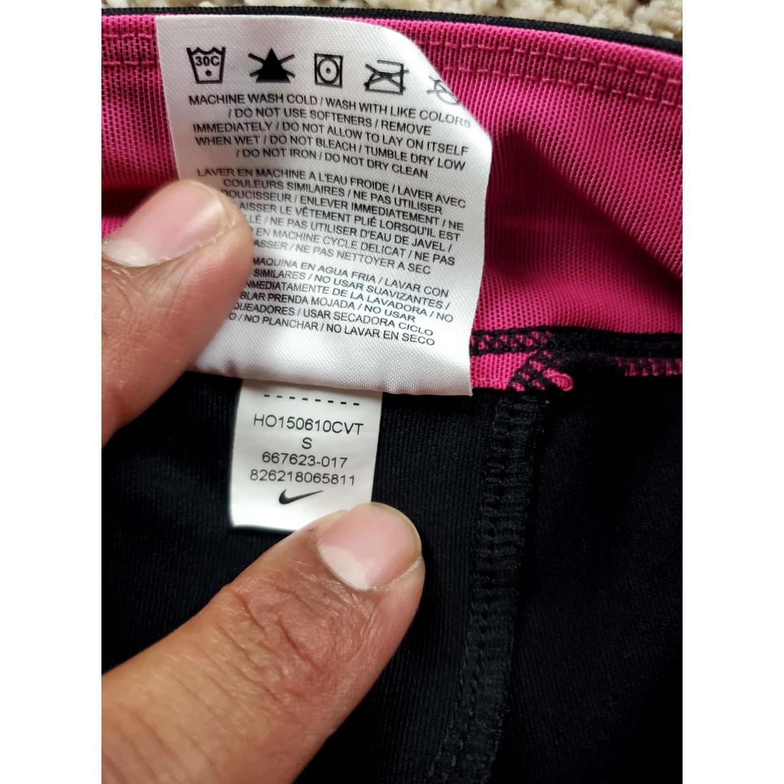 Nike Nike Dri-Fit Leggings Womens Small Black Pink Athletic Running Pants 667623-017 Size 28" / US 6 / IT 42 - 5 Thumbnail