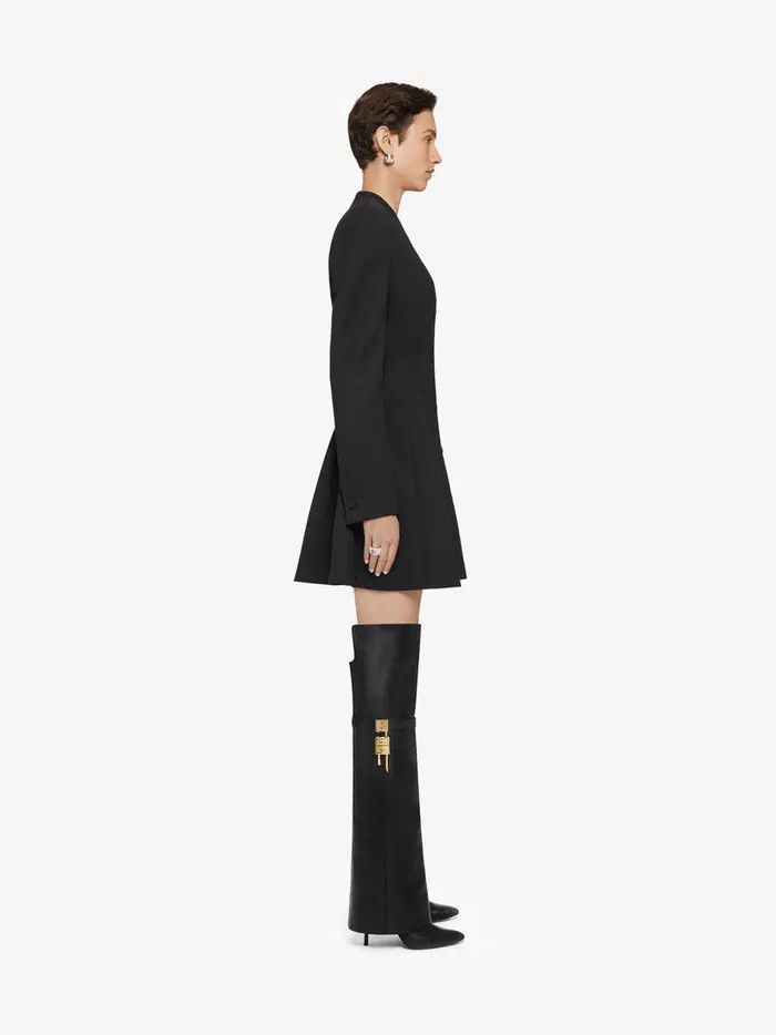 Givenchy o1lv12m0526 Shark Lock Stiletto OTK Boots in Black Size US 12 / IT 42 - 2 Thumbnail