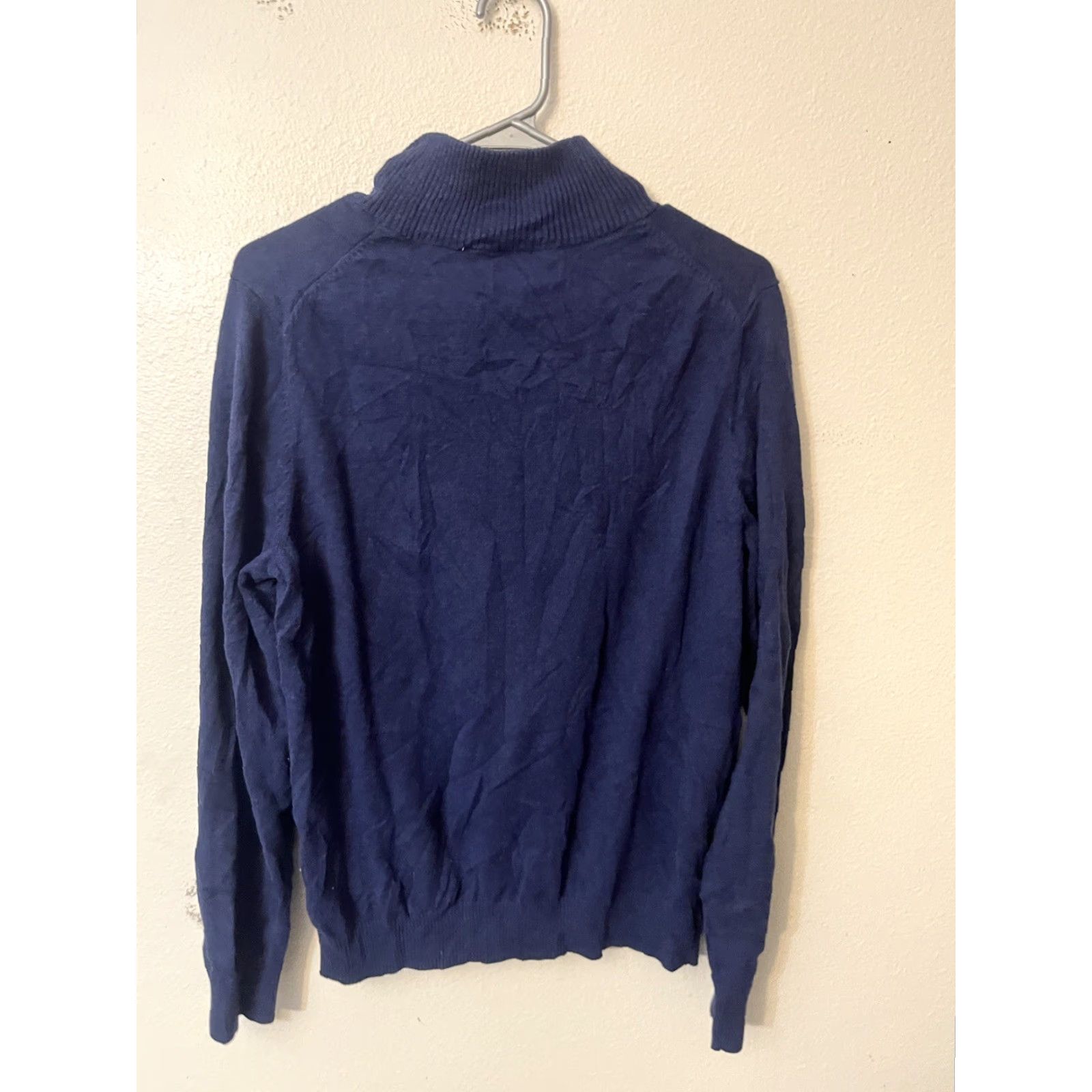 Croft & Barrow Croft Barrow Men's Button Up Knitted Pullover Sweater Cotton Rayon Striped Mock Neck Long Sleeve Size M Blue Size US M / EU 48-50 / 2 - 3 Thumbnail