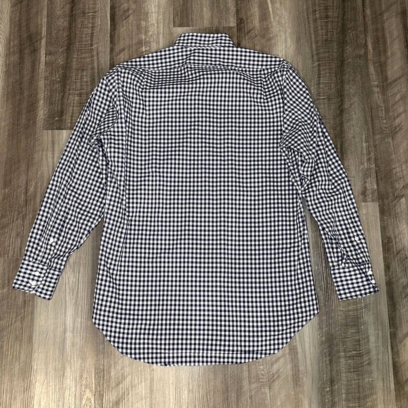 Sid Mashburn Sid Mashburn Checkered Gingham Long Sleeve Button Down XL Navy White Mens Shirt Size US XL / EU 56 / 4 - 3 Thumbnail
