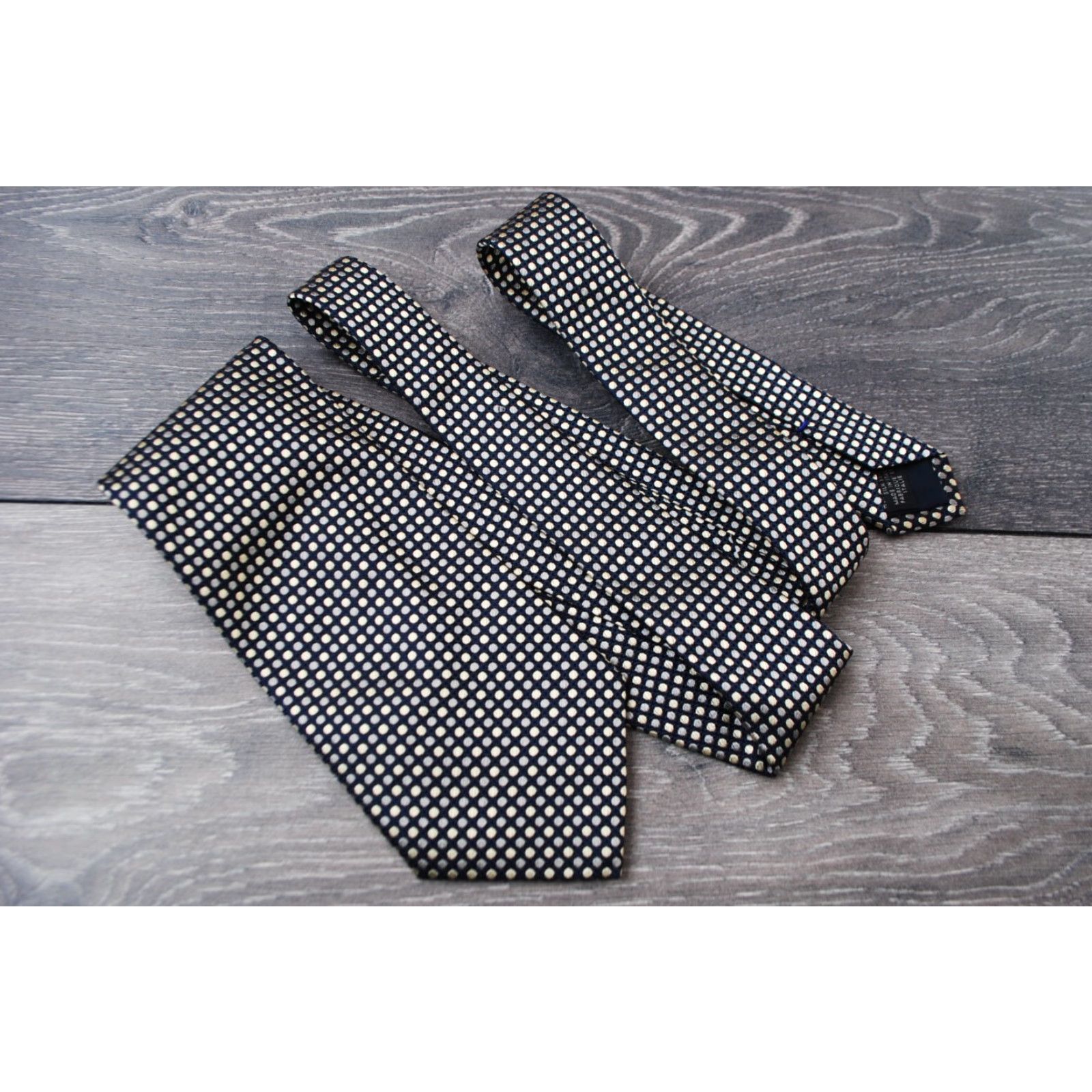 Canali VINTAGE MEN'S CANALI POLKA DOT BLACK WHITE TIE MADE IN ITALY 100% SILK LUXURY CLASSIC Size ONE SIZE - 2 Thumbnail