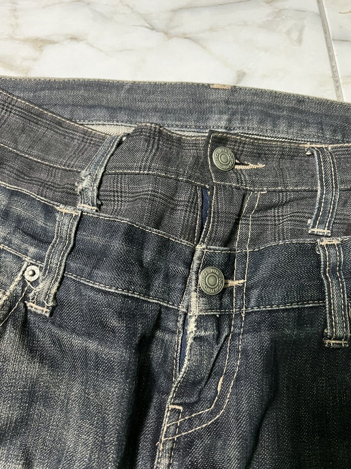 Japanese Brand × PPFM 💥DOUBLE WAIST💥PPFM MULTIPOCKET DISTRESS PUNK JEAN Size US 31 - 18 Thumbnail
