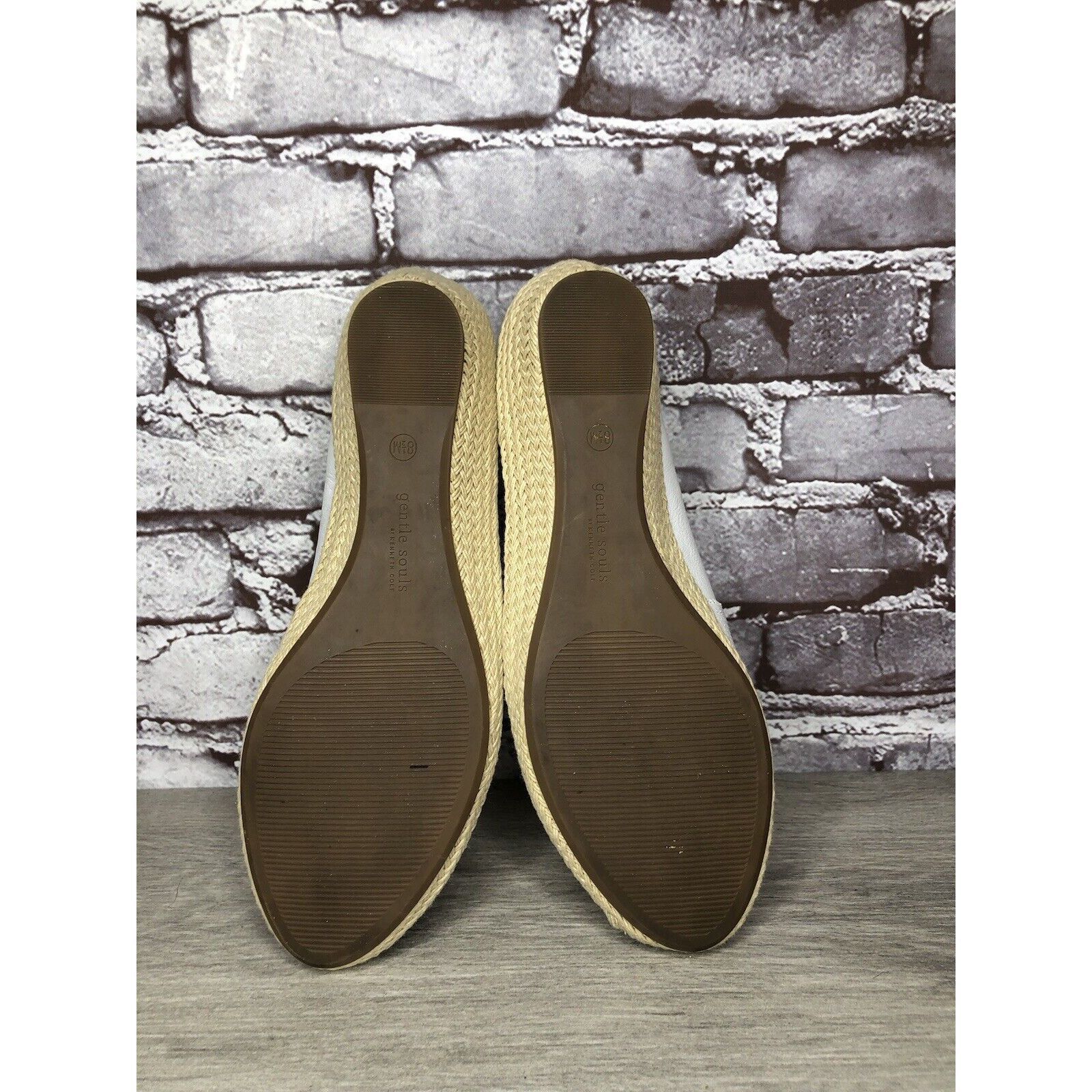 Kenneth Cole Kenneth Cole Gentle Souls White Leather Woven Wedge Sandals Size US 8.5 / IT 38.5 - 23 Thumbnail