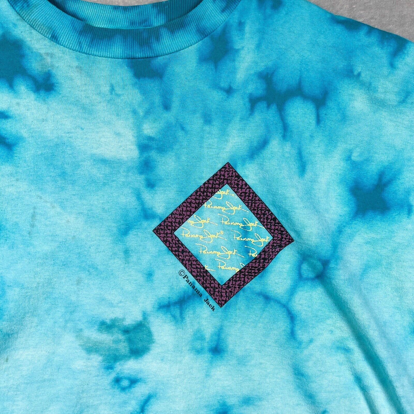 Panama Jack VTG 80s 90s Panama Jack Tie Dye Blue Surf Beach T Shirt XL Size US XL / EU 56 / 4 - 7 Thumbnail