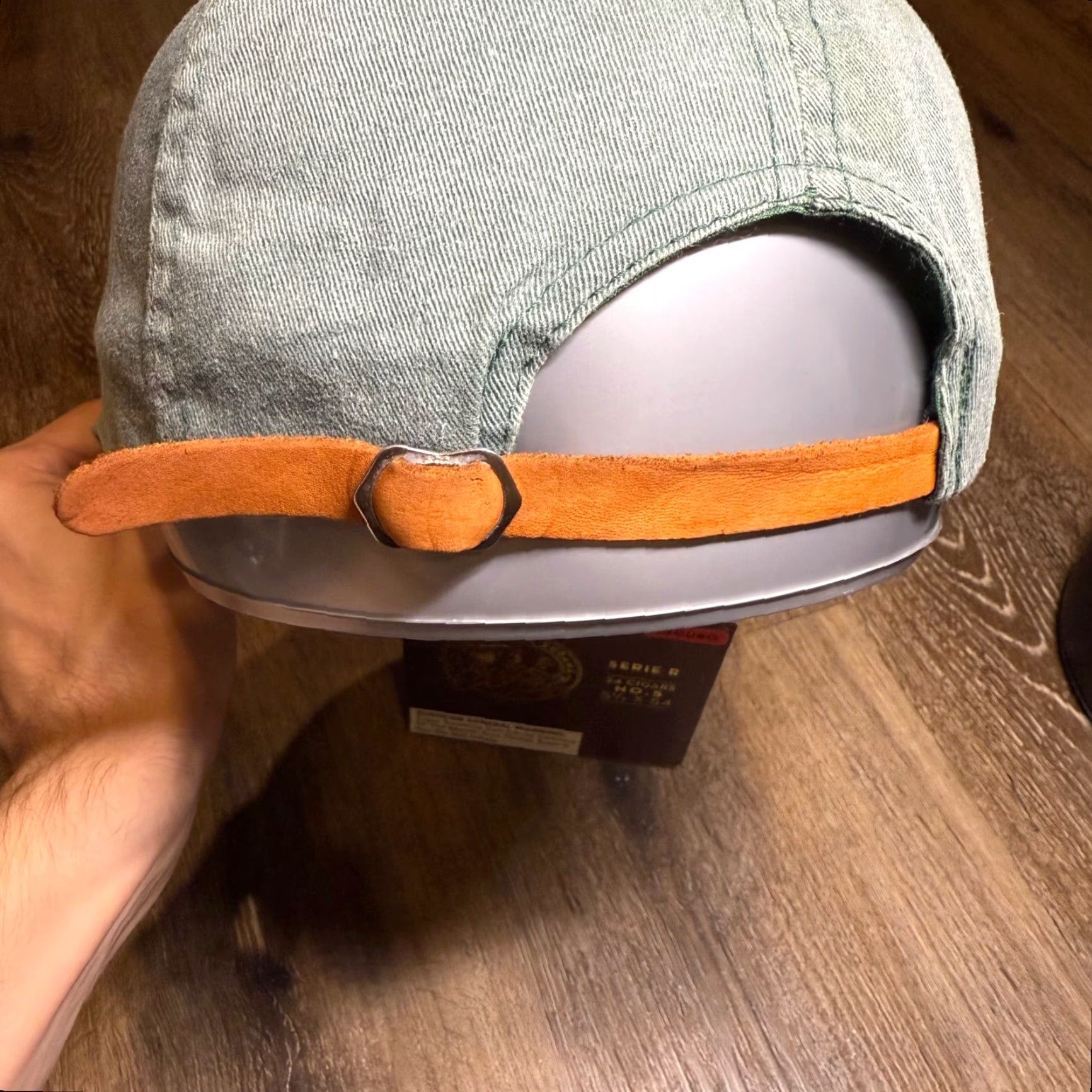 Vintage Husky Hat Adjustable Strap Back Denim Cap Green Mens One Size Baseball Cap Casual Everyday Cap Size ONE SIZE - 4 Thumbnail