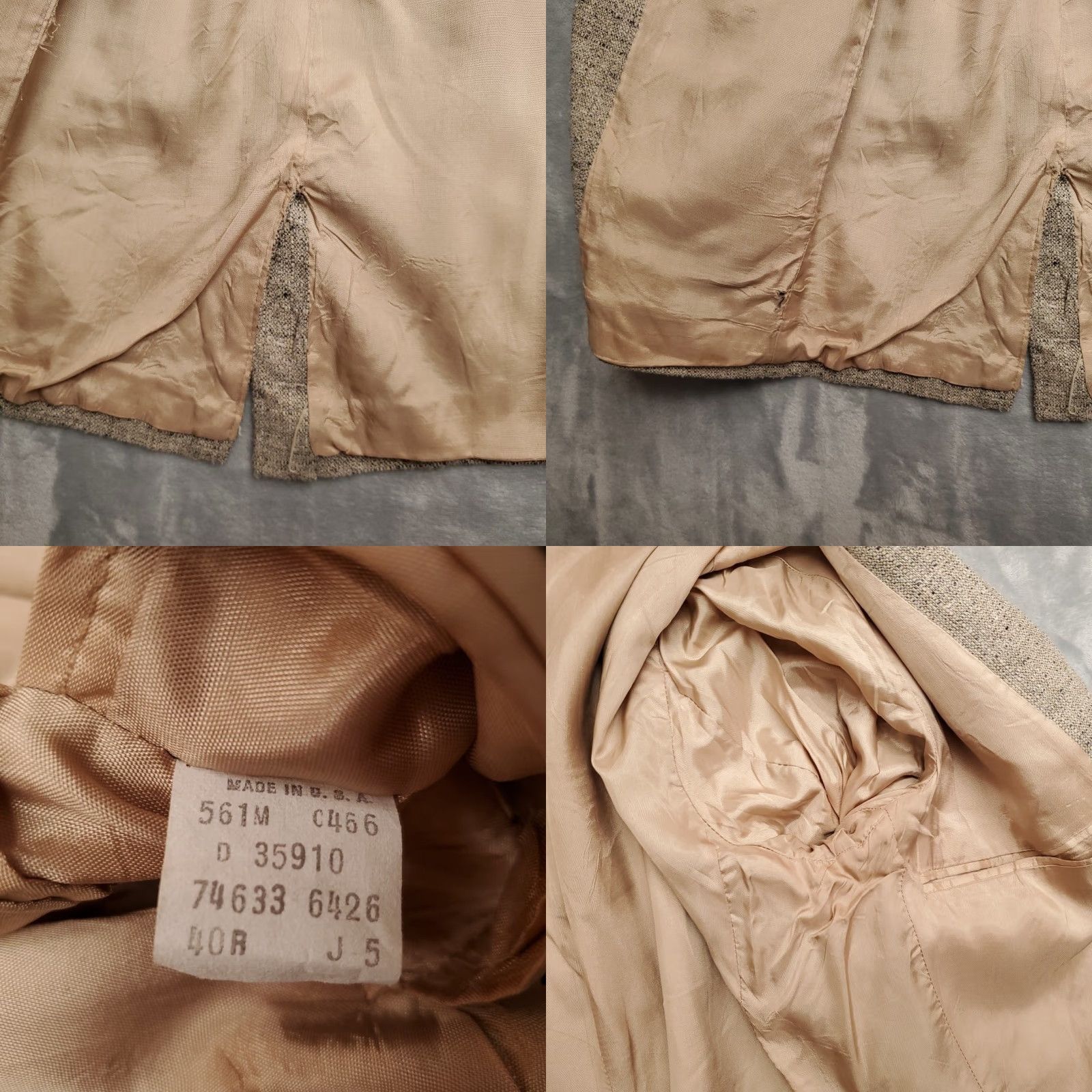 Levi's VTG Levi's Trimcut Tweed Blazer Men's 40R Beige Wool Blend Jacket 2 Piece Blazer Vintage 70s Made in USA Mens Size 40R - 8 Thumbnail