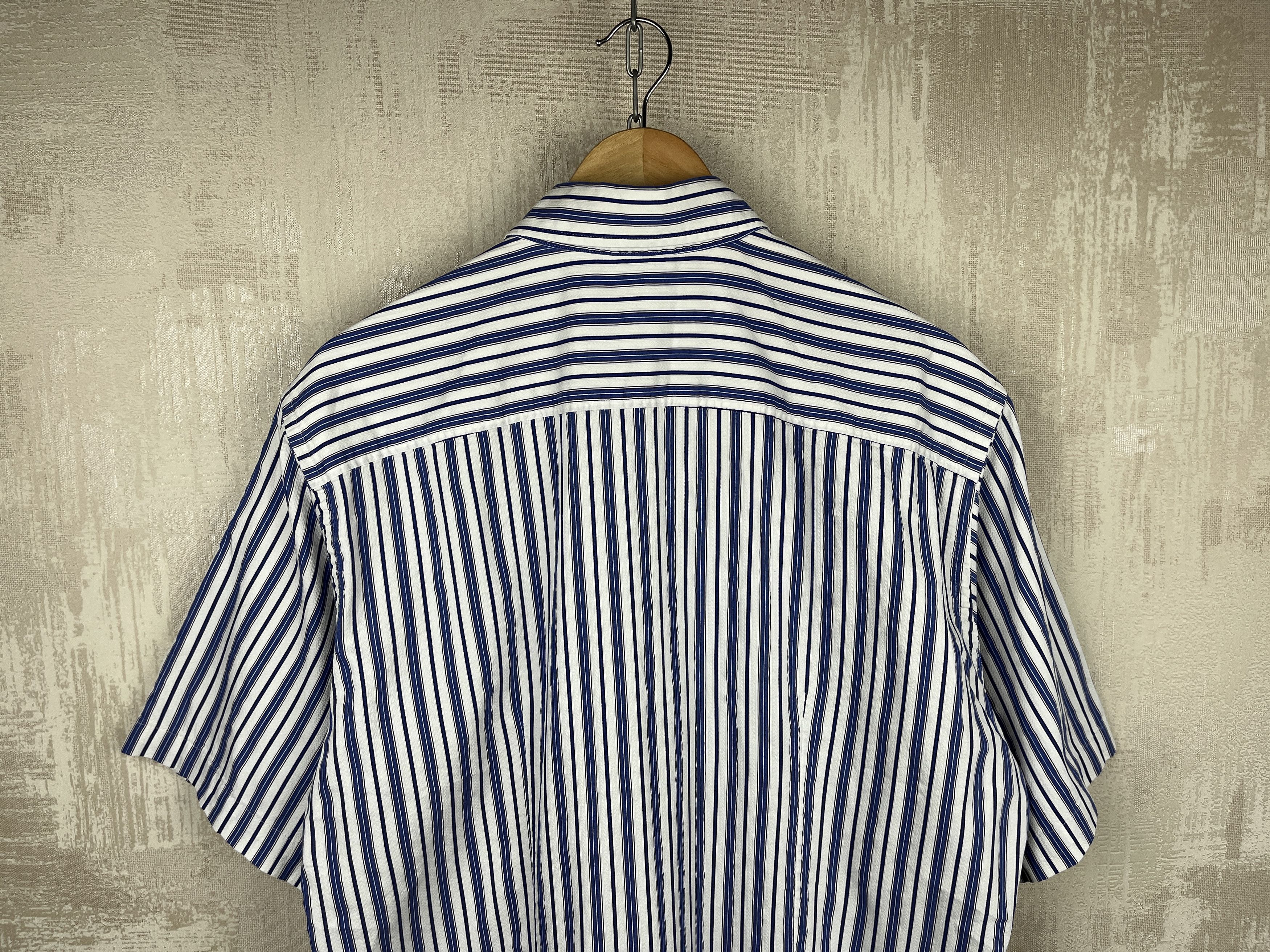 Ermenegildo Zegna Zegna Sport Striped Short Sleeve Shirt Cotton Button Down Size US L / EU 52-54 / 3 - 16 Thumbnail