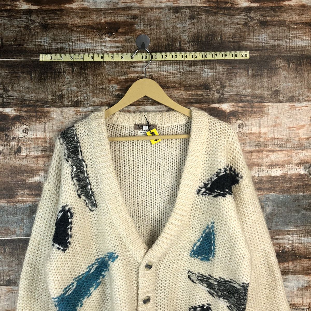 Homespun Knitwear Topic Spesc White Cardigan Knitwear #1865 Size US L / EU 52-54 / 3 - 2 Thumbnail