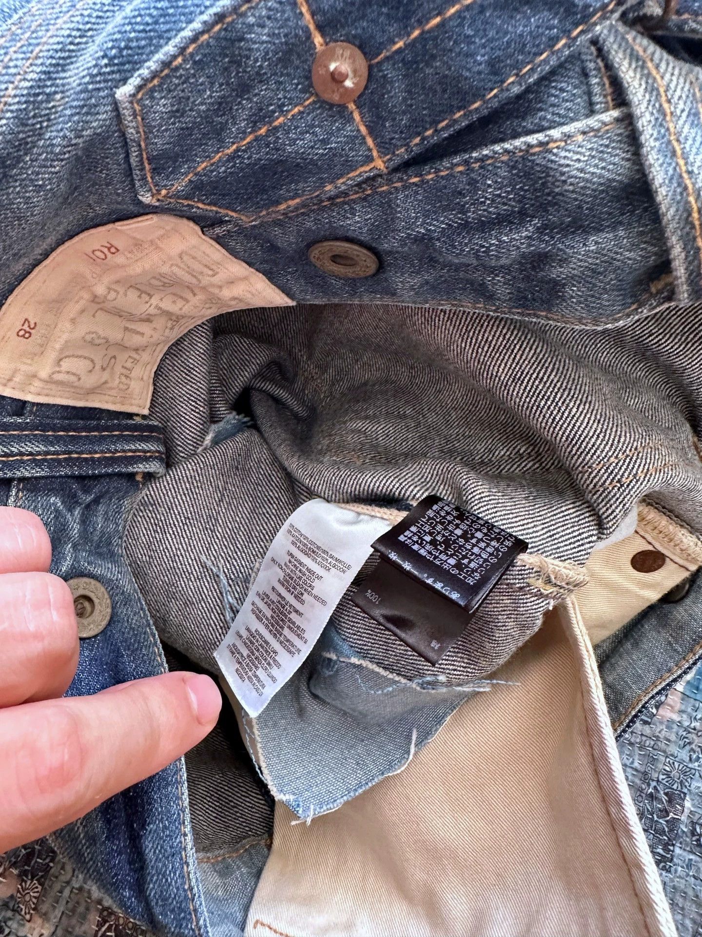 RRL Ralph Lauren RRL Deep Denim Vintage Wash Distressed Ripped Pants 28 Size US 28 / EU 44 - 6 Thumbnail