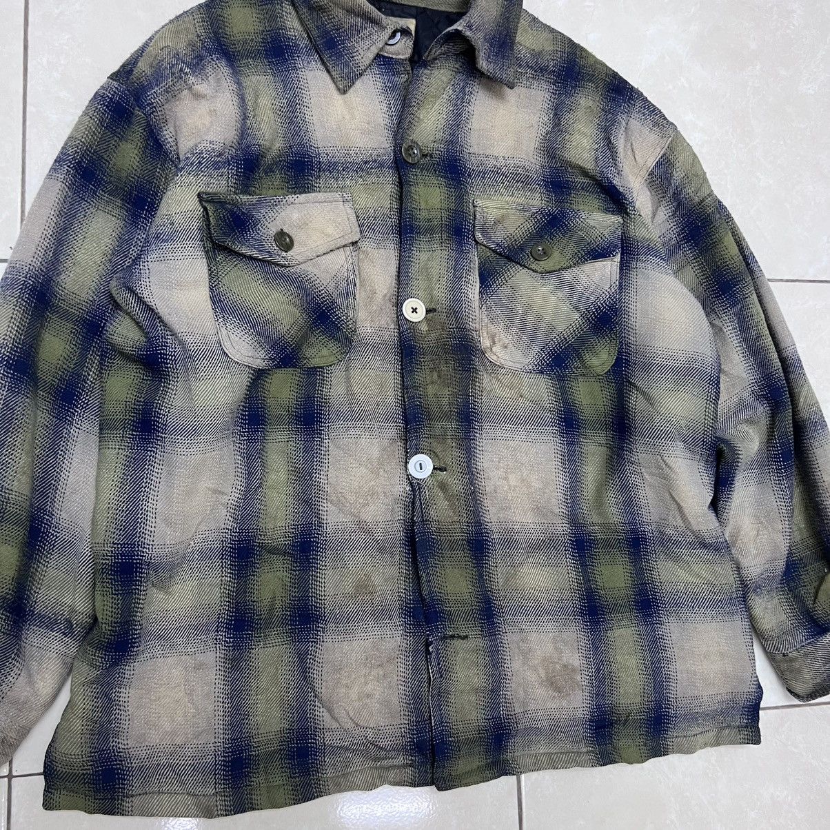 Flannel Vintage Shadow Plaid Thrashed Flannel Jacket Size US L / EU 52-54 / 3 - 3 Thumbnail