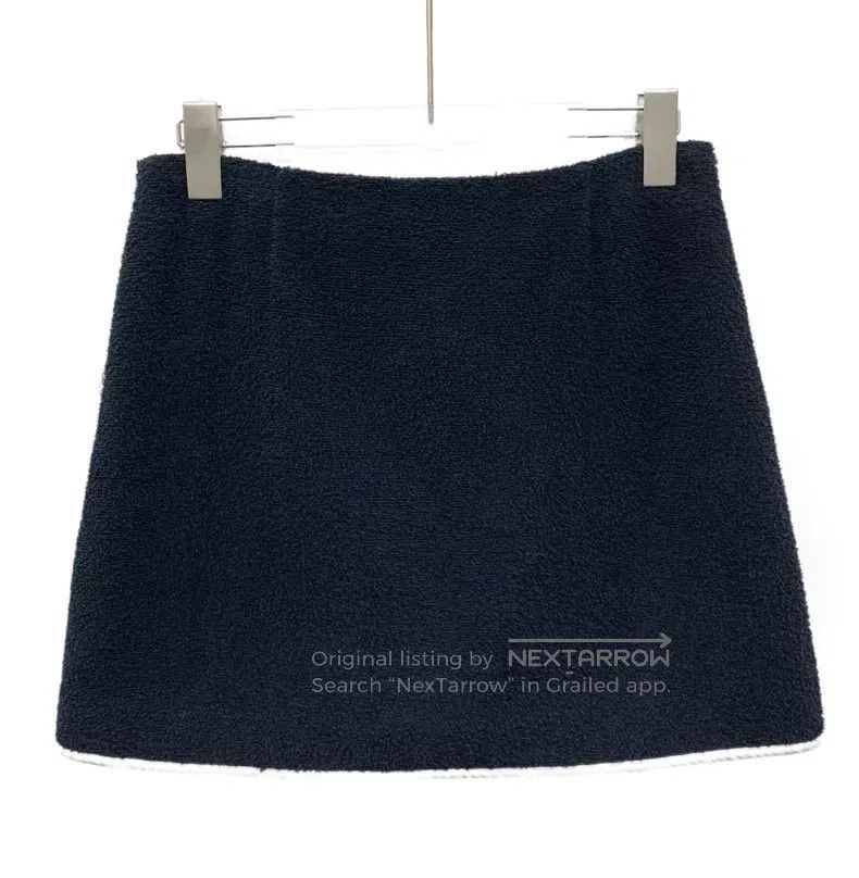 Prada Prada 22 black triangle logo cotton towel casual skirt Size 27" / US 4 / IT 40 - 2 Thumbnail