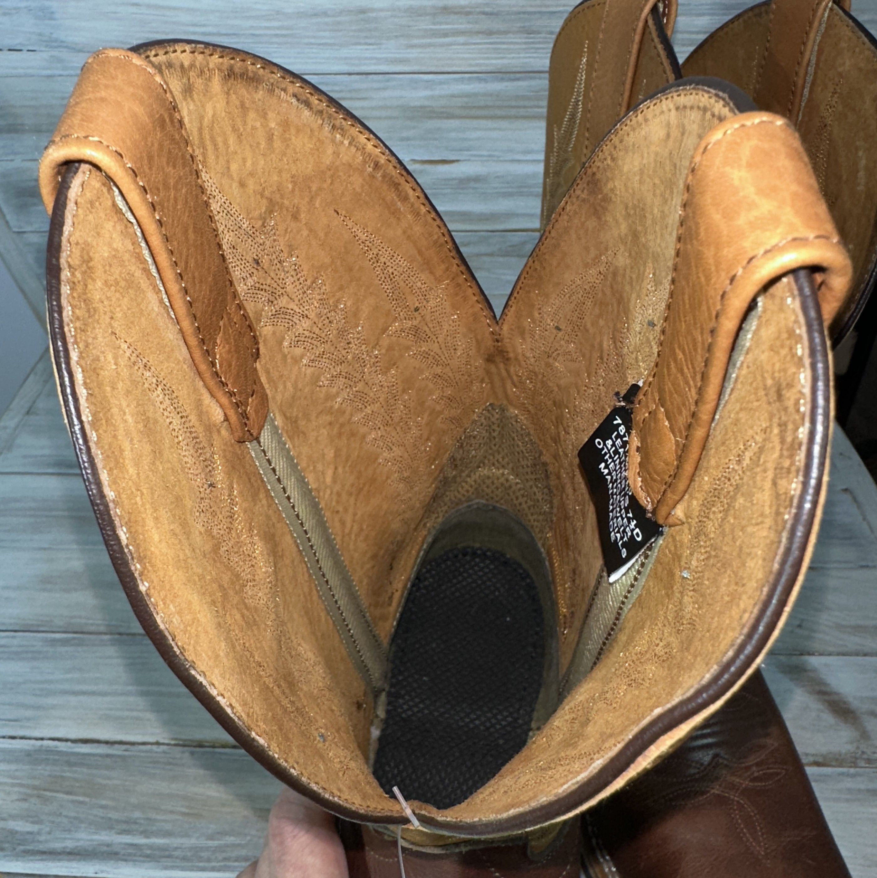 Cowboy Equipment LAREDO Cowboy Western Leather Boots Brown Square Toe Shoes Size US 7.5 / EU 40-41 - 9 Thumbnail