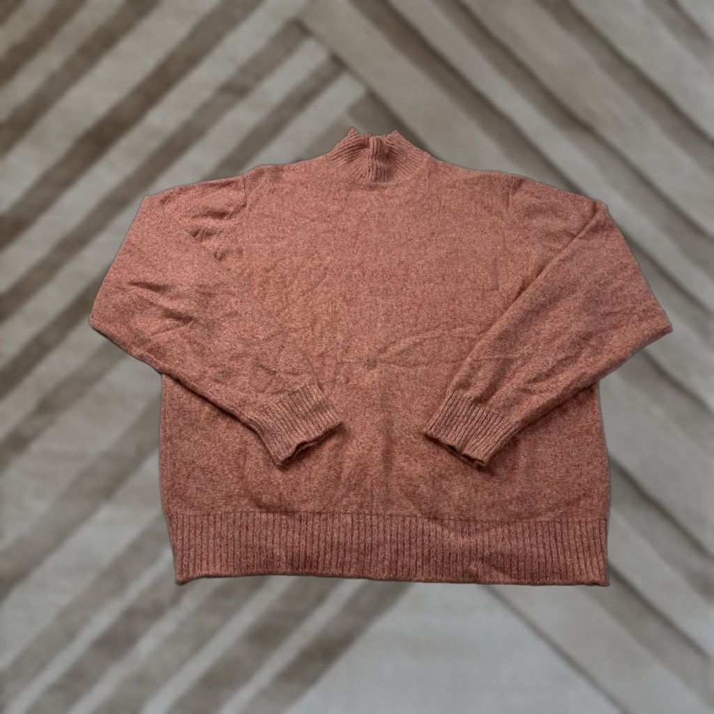 Vintage Holland & Holland Women's Long Sleeve 100% Cashmere Mock Neck Sweater Pink Large Size L / US 10 / IT 46 - 1 Thumbnail
