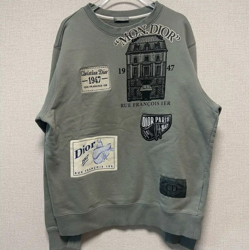 Dior Dior Men's Light Gray Cotton Sweatshirt 0089 Size US M / EU 48-50 / 2 - 1 Thumbnail