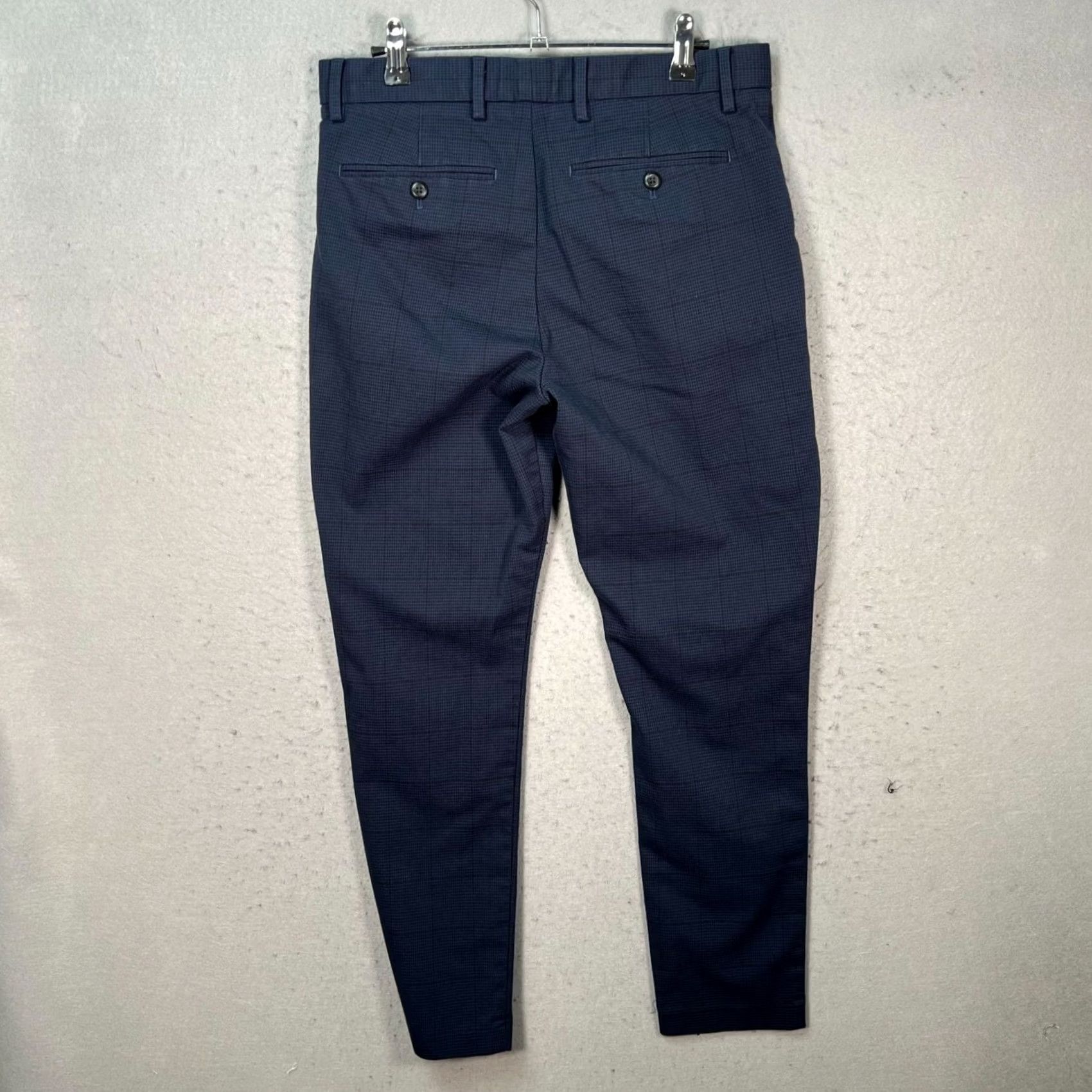 Banana Republic Banana Republic Mens Pants Slim Tapered Fit Navy Plaid Dress Pants 30 x 28 Slim GPA Size US 30 / EU 46 - 2 Thumbnail