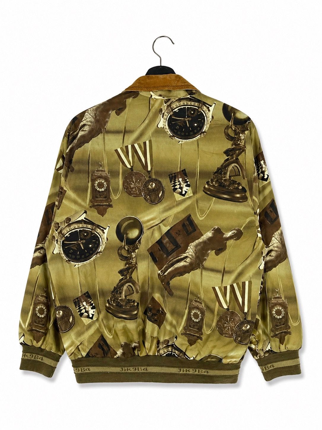 Vintage WeiFan Vintage Graphic Olive Green Suede Collar Retro Print Size US L / EU 52-54 / 3 - 2 Thumbnail