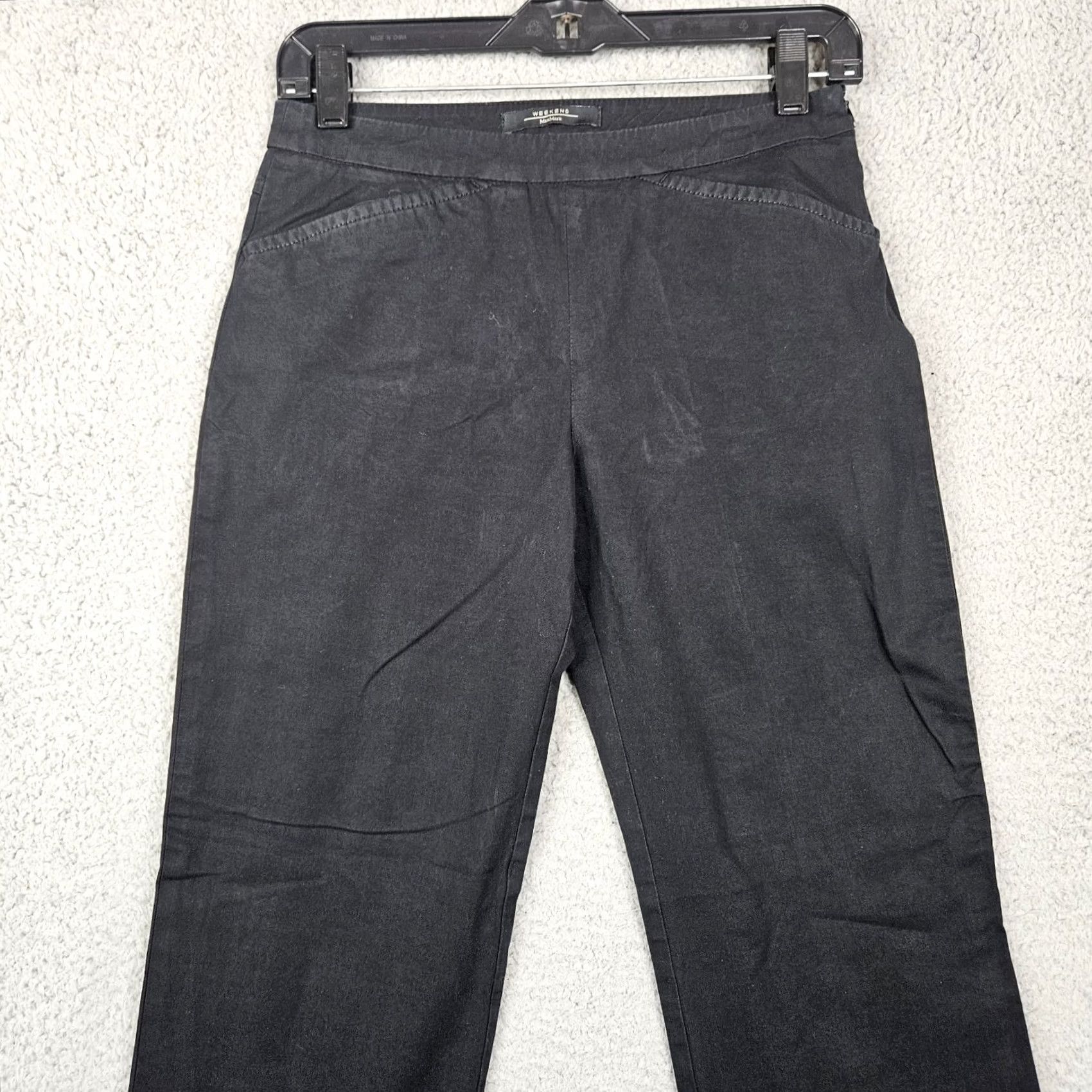 Max Mara VINTAGE Weekend Maxmara Womens Black Straight Leg Trousers Size 2 Size 26" / US 2 / IT 38 - 7 Thumbnail
