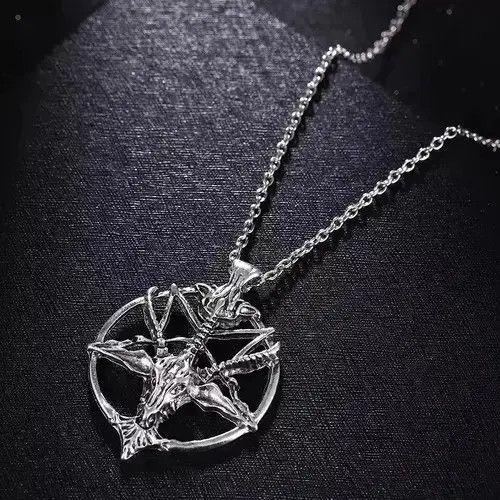 Other Baphomet Pentagram Chain Goth Punk Satan Jewelry Chrome Size ONE SIZE - 1 Thumbnail