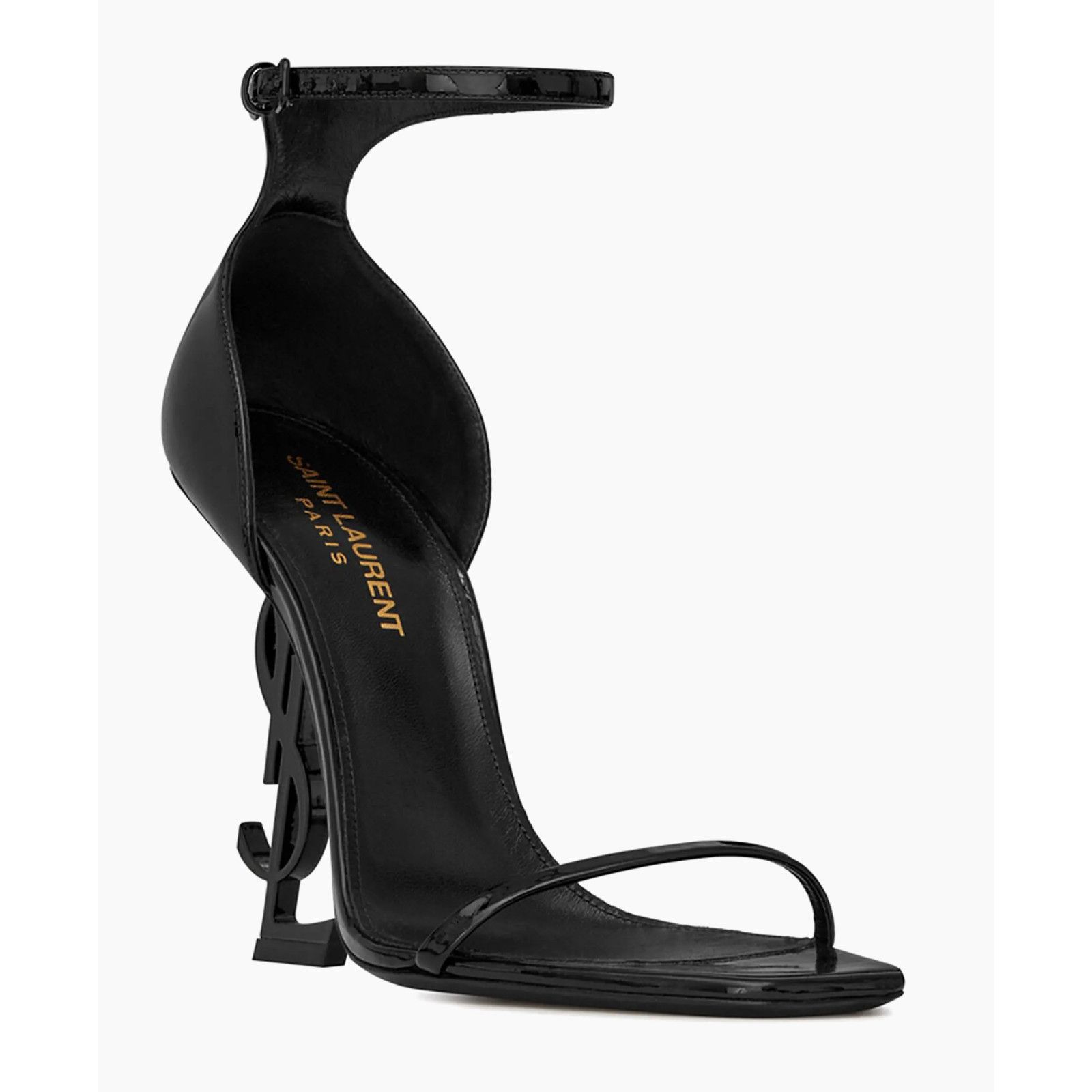 Yves Saint Laurent Saint Laurent Opyum 110 Black Patent Leather YSL Logo Size US 6.5 / IT 36.5 - 3 Thumbnail
