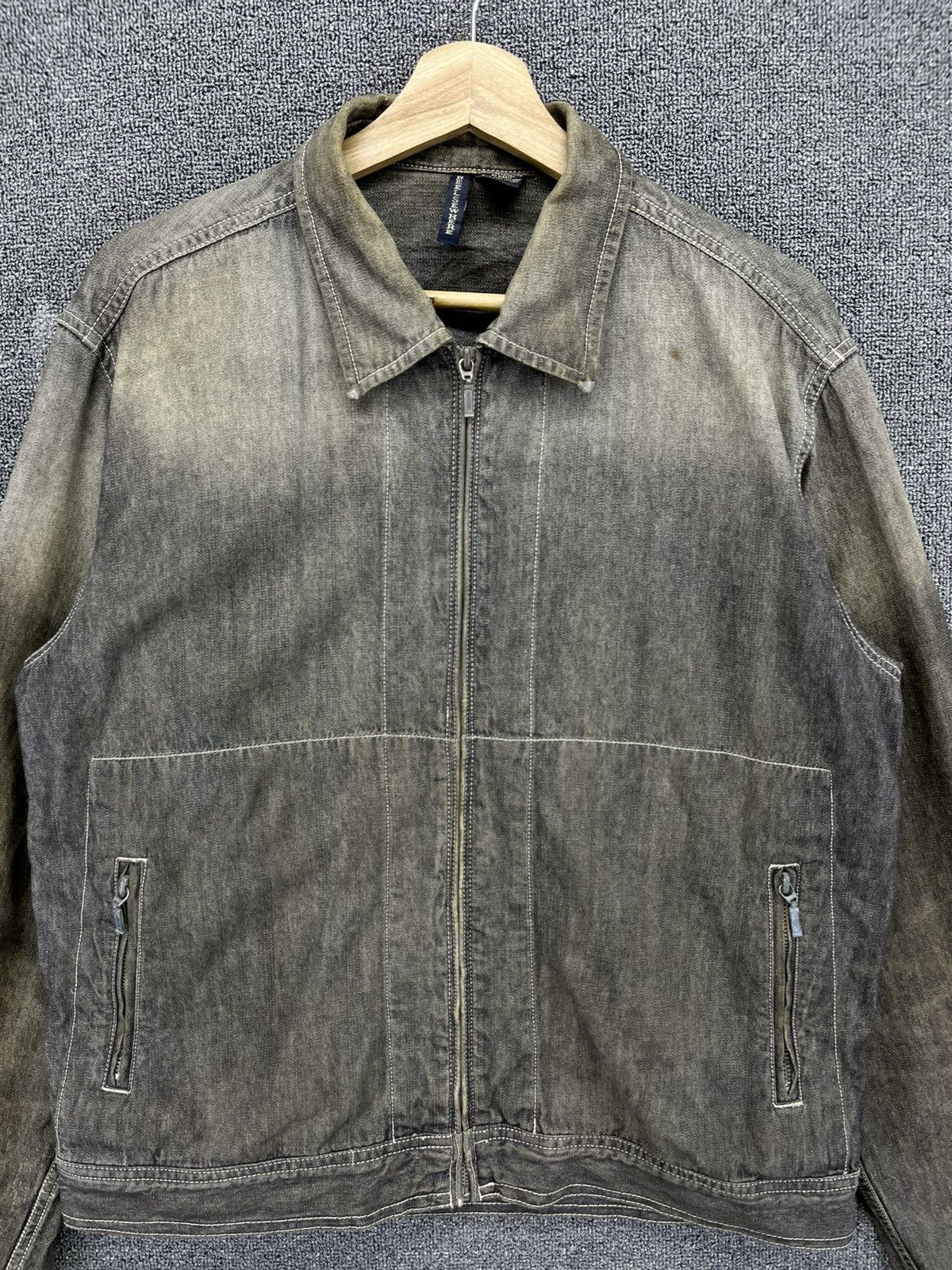Japanese Brand Vintage Beelse Where Japanese Denim Trashed Zip Up Jacket Size US L / EU 52-54 / 3 - 5 Thumbnail