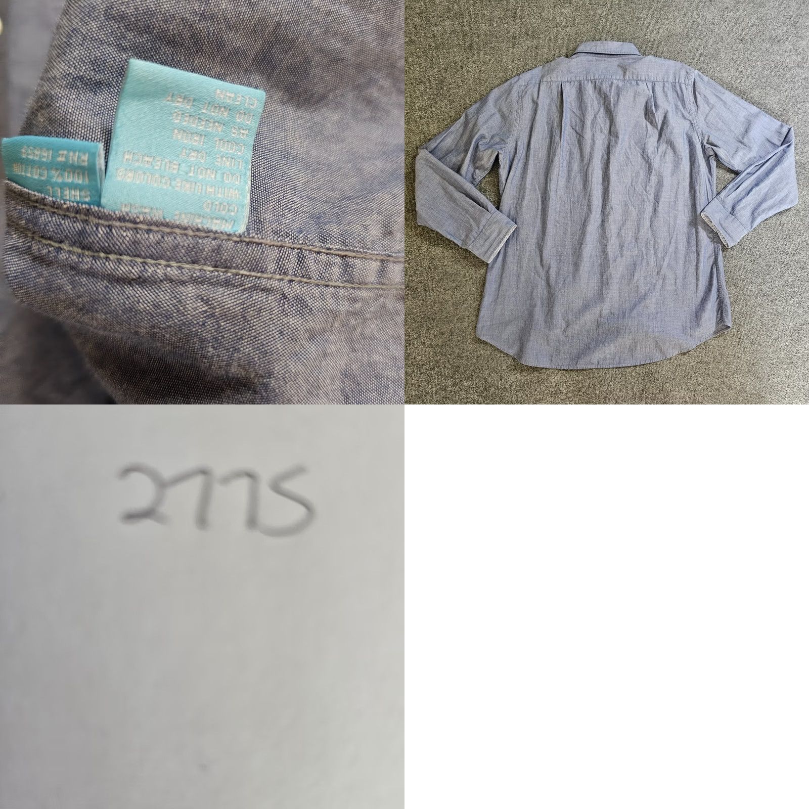 J.McLaughlin J McLaughlin Shirt Mens XL Blue Gray Button Long Sleeve Slim Fit Casual Career Size US XL / EU 56 / 4 - 8 Thumbnail