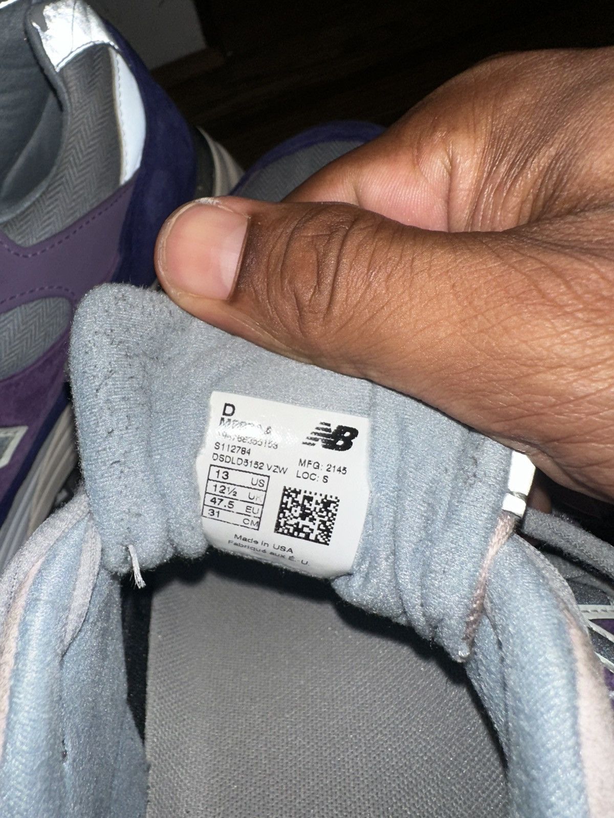 New Balance Size 13- New Balance 992 Gray/Purple/Violet M992AA Size US 13 / EU 46 - 3 Thumbnail