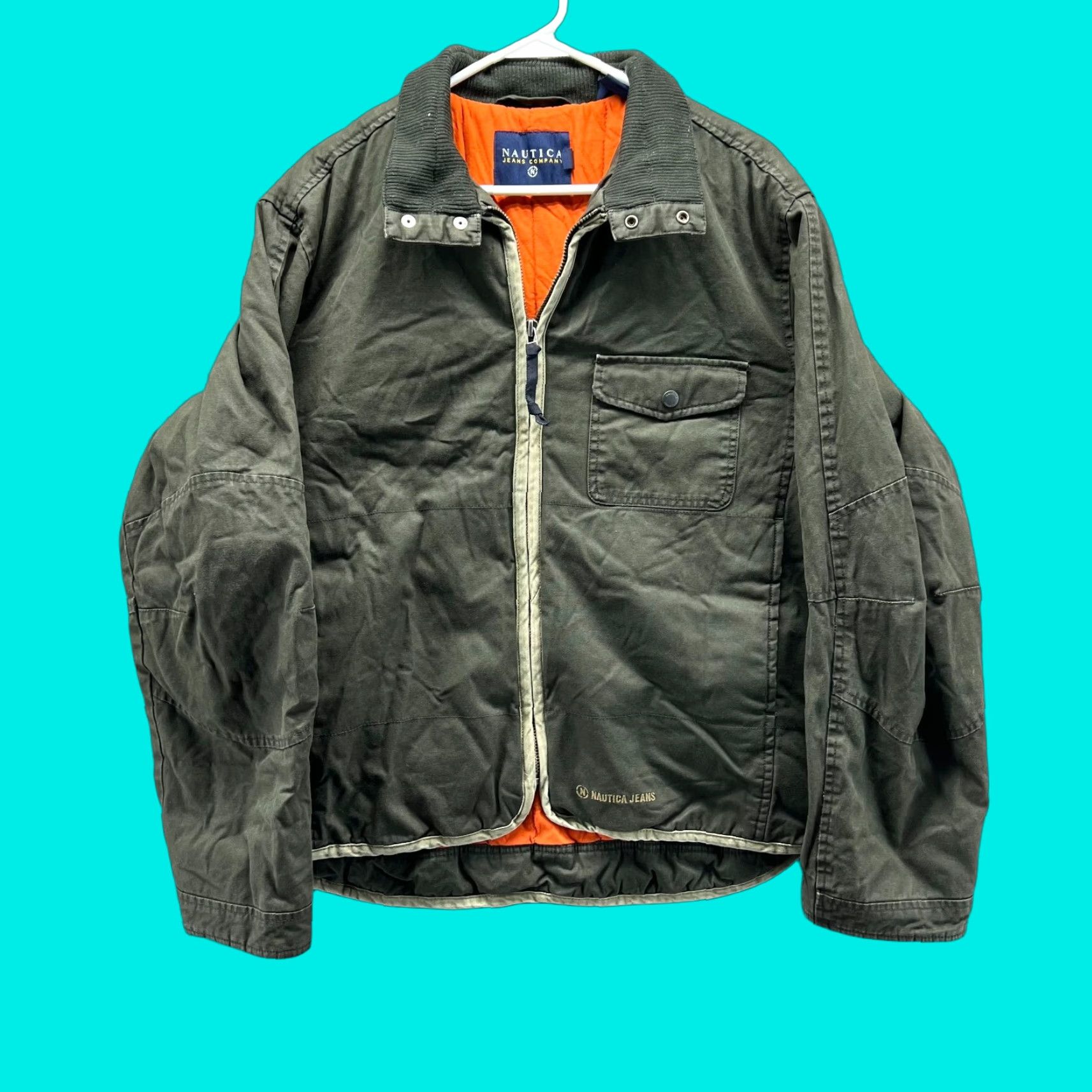 Nautica Nautica Jacket Mens Medium Bomber Full Zip Lined Nylon Green Regular Fit Vintage No Size US M / EU 48-50 / 2 - 1 Thumbnail