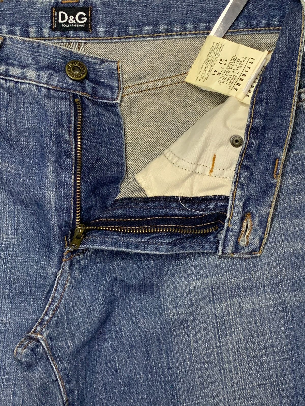 Dolce & Gabbana Vintage Dolce Gabbana Faded Wash Distressed Flare Jeans Size 29" - 9 Thumbnail