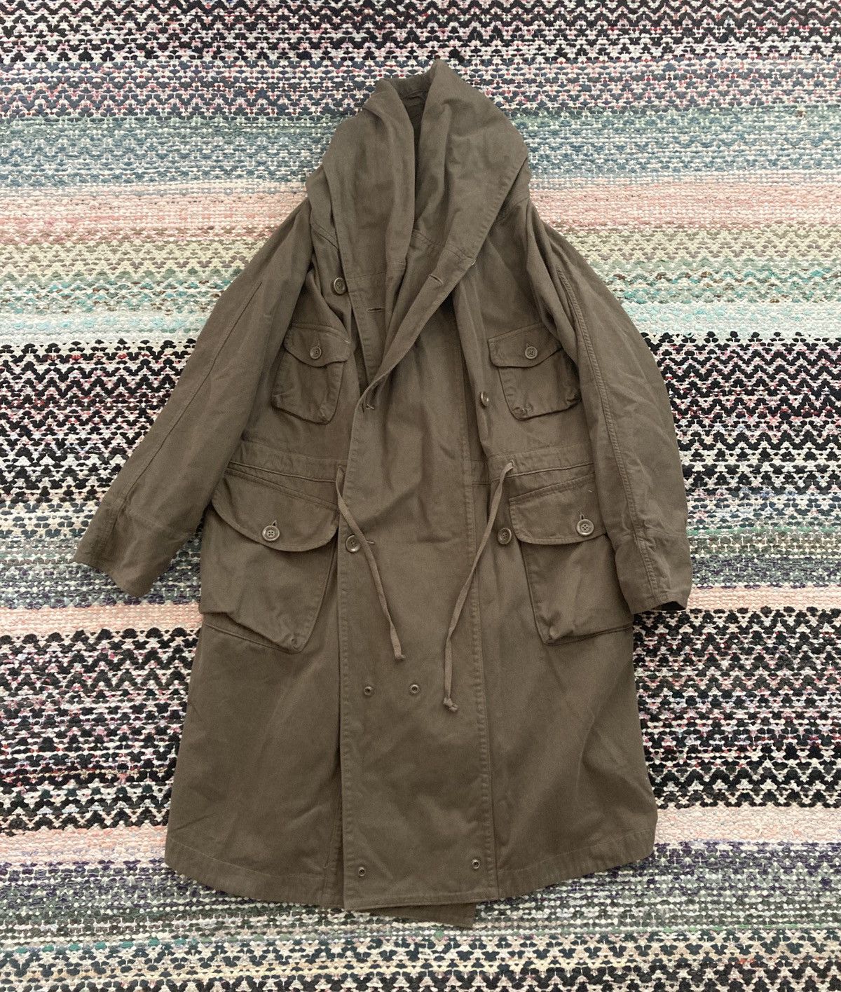 image of Kapital Tall Ring Coat in Olive, Men's (Size Small)