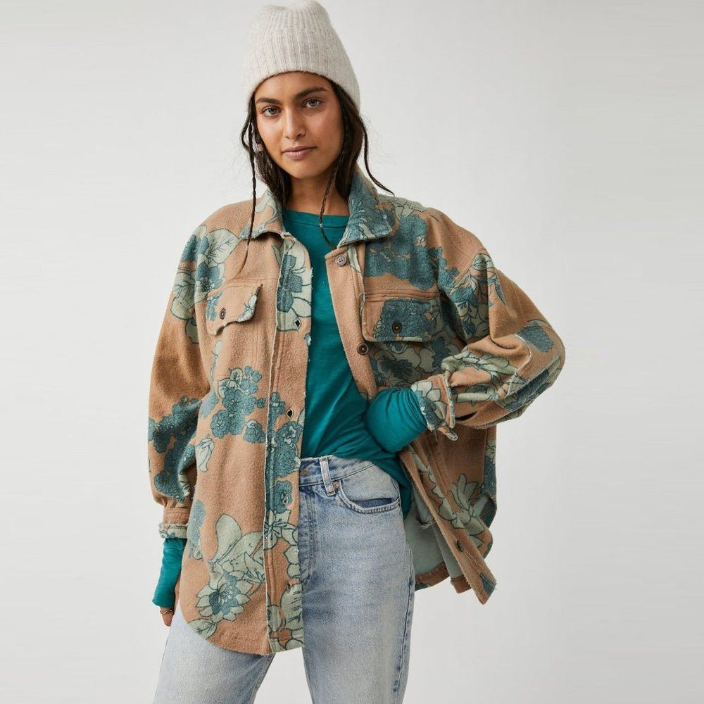 NWT New $178 Free People Printed Ruby Jacket Size S