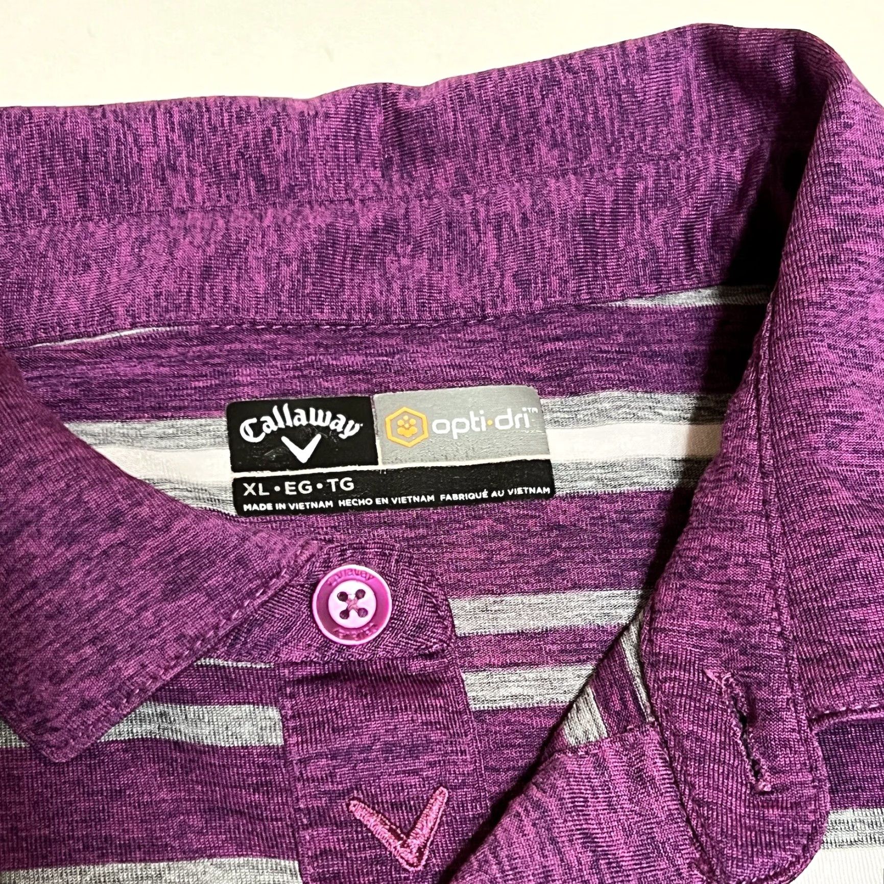 Callaway Callaway Golf Polo Shirt Opti -Dri Performance Purple Striped Mens XL Size US XL / EU 56 / 4 - 7 Thumbnail